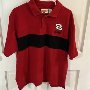 Vintage NASCAR x Budweiser Dale Earnhardt Jr Collared Polo Shirt Mens XLarge Red